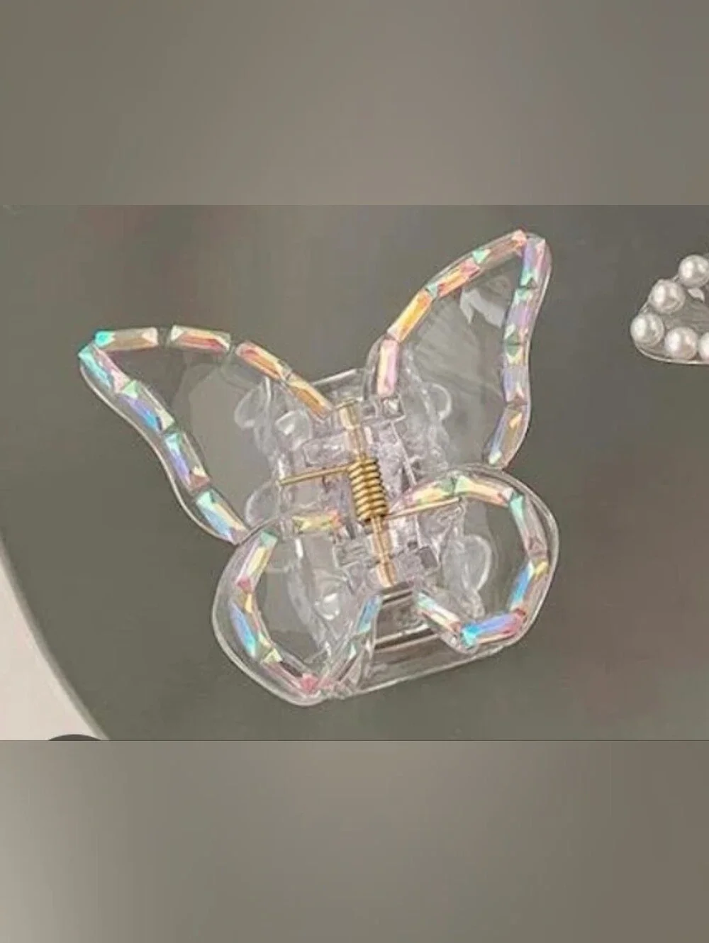 Iridescent Transparent Butterfly Hair Claw Clip BNIB